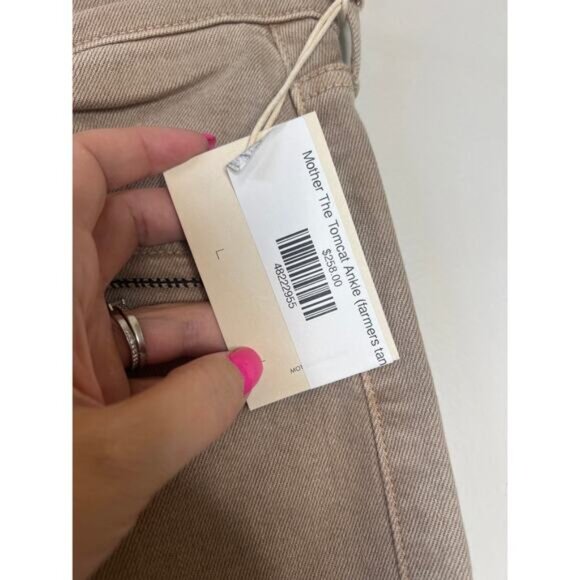 NWT Mother The Tomcat High Waist Stretch Ankle Straight Leg Jeans Tan Size:28 - Picture 7 of 9